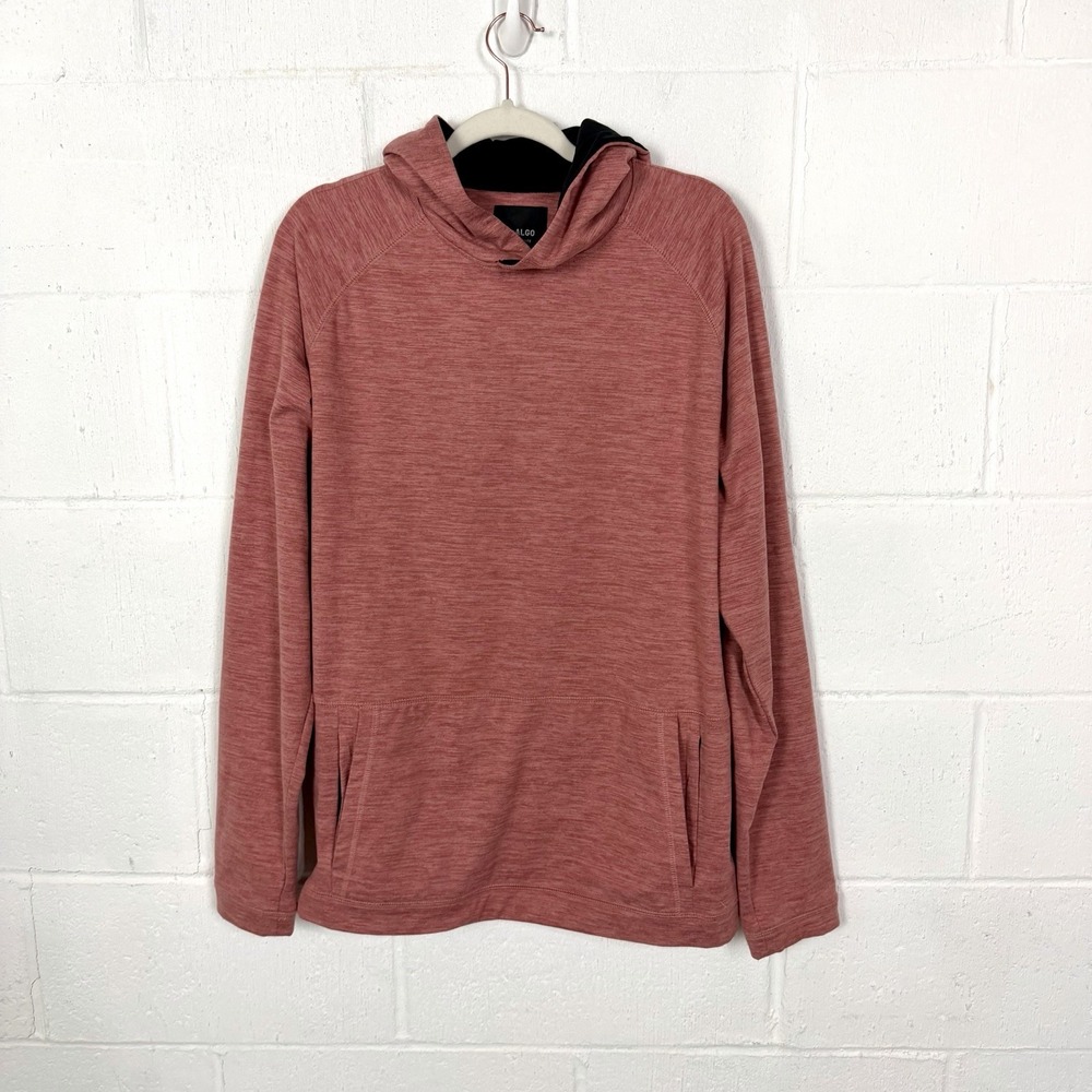 01.ALGO Men's Performance Hoodie SZ L Red Double Zip Pocket Outdoor Utility Tech